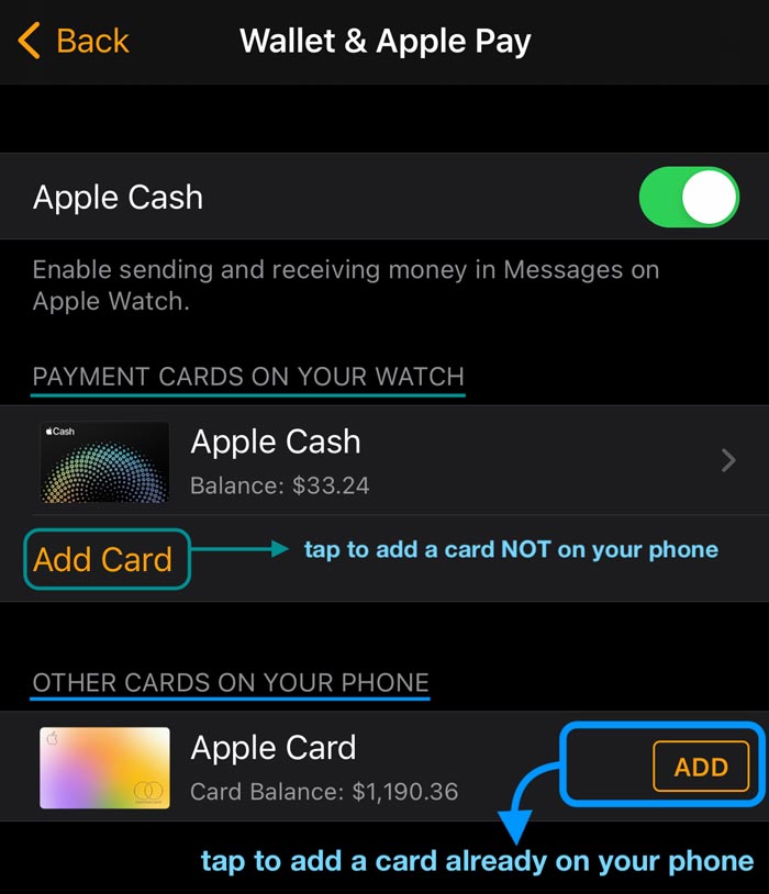 add credit or debit cards to Apple Pay on Apple Watch