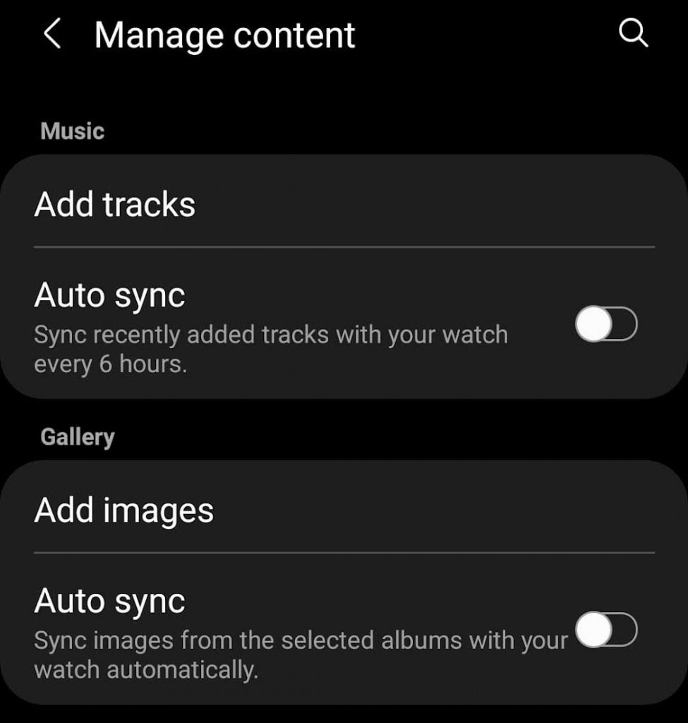 Samsung Galaxy Watch 4 add music or images to watch