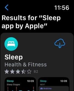 Apple Sleep app in the Apple Watch App Store