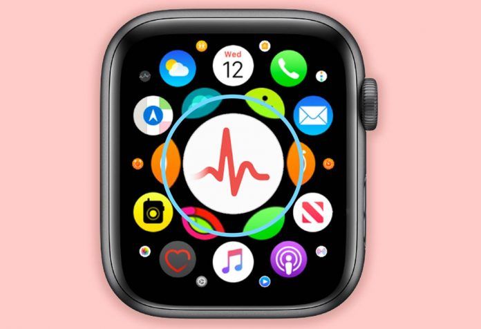แอพ ECG บนหน้าจอหลักของ Apple Watch