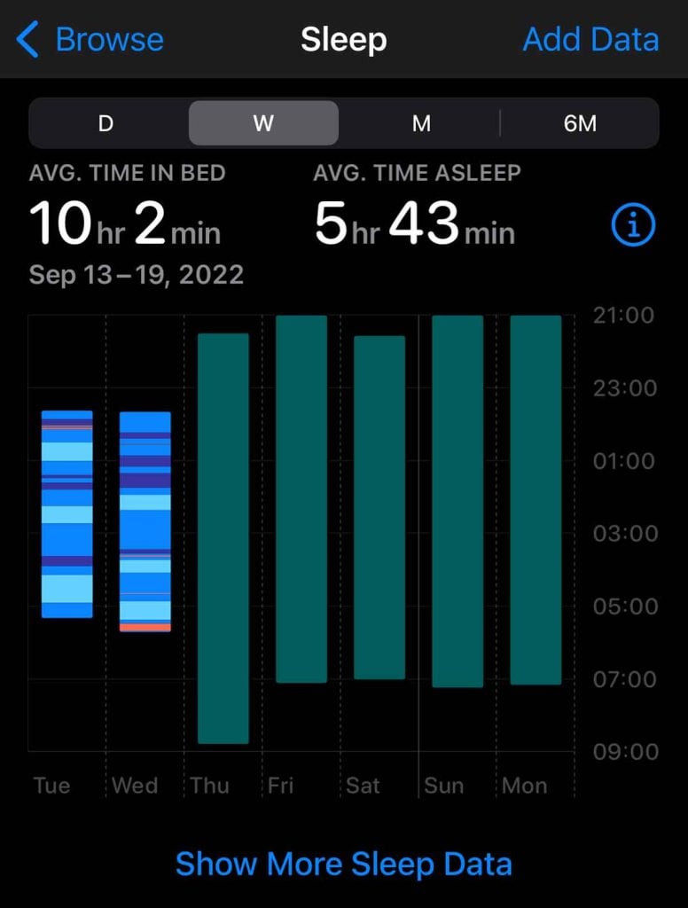 Sleep app on Apple Watch not tracking stages