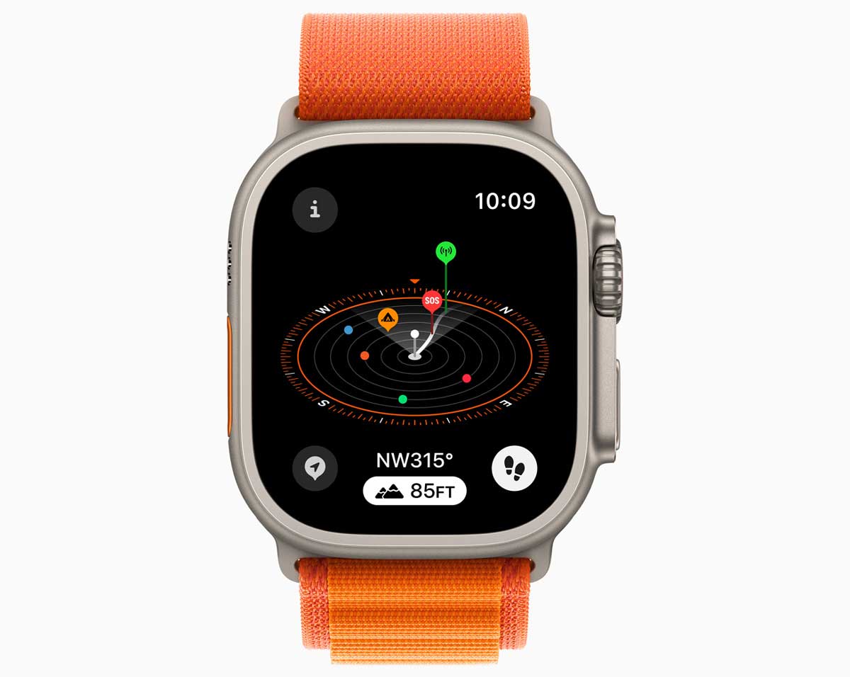 Downloaded offline trail maps on - Apple Watch Ultra SOS And Cell Connection Waypoints 