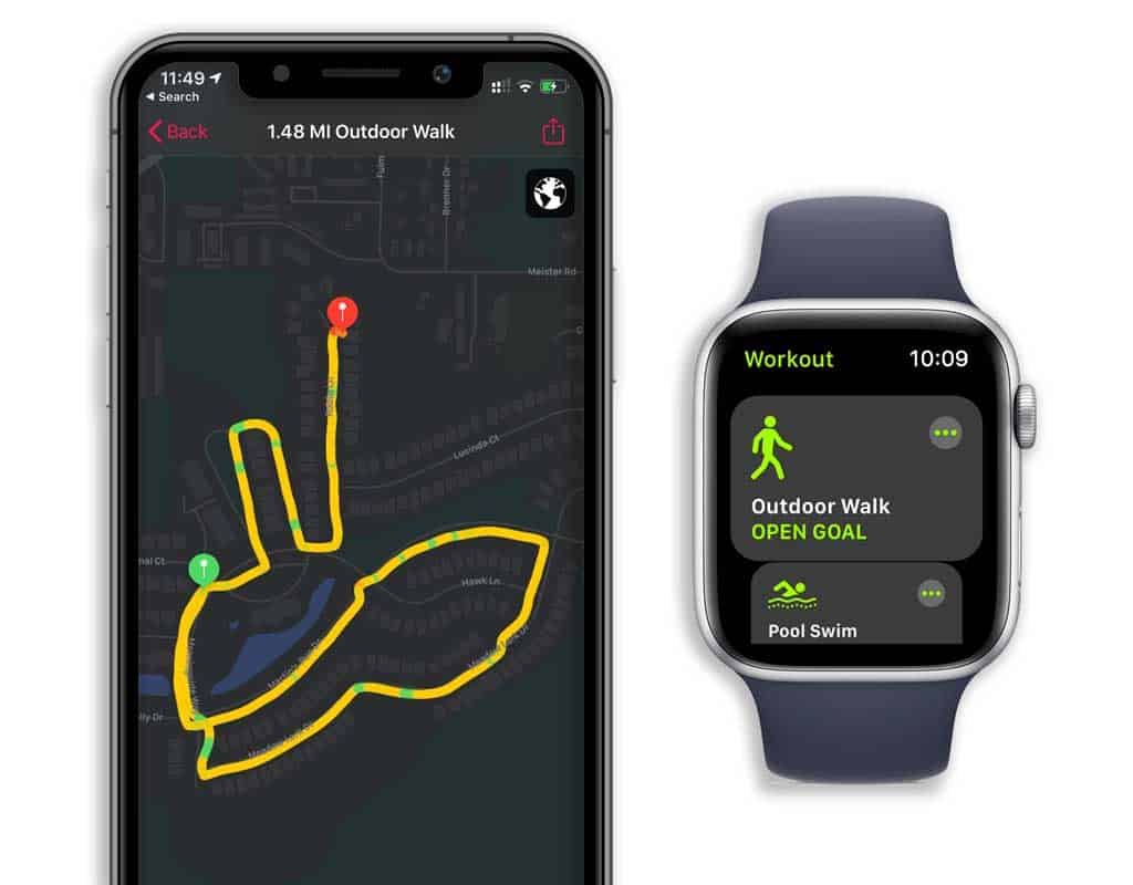 tracking workout routes in Maps 