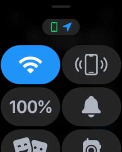 iPhone connected to Apple Watch in control center