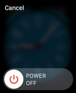 slide to power off on Apple Watch