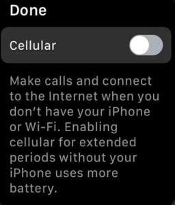 Turn off Cellular on Apple Watch