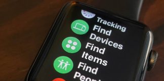 FInd Items app in Find My for Apple Watch