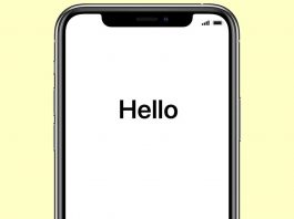 iPhone hello welcome screen