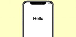 iPhone hello welcome screen