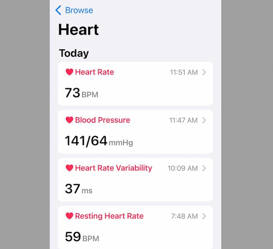 Withings Blood Pressure reading sync with Apple Health