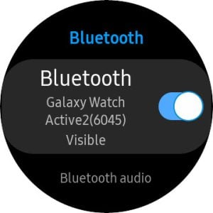 Samsung Galaxy Watch Bluetooth settings on