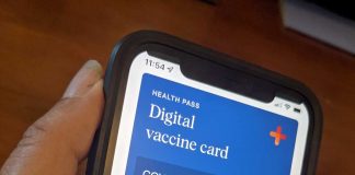 Clear app digital vaccine card in the CLEAR app
