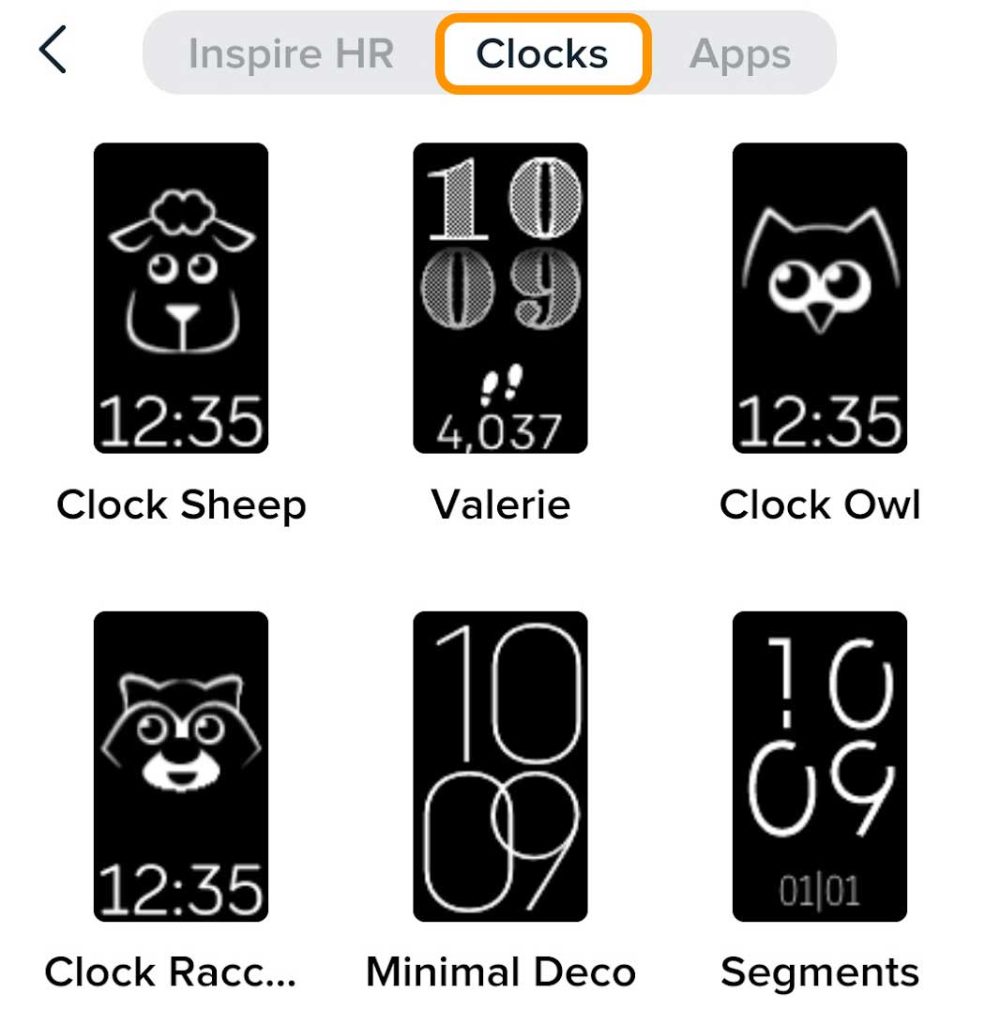 Fitbit app change clock face for Fitbit tracker
