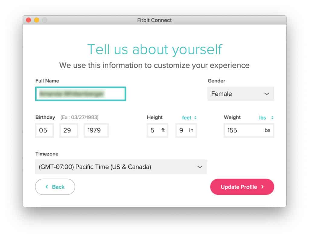 Change your actual name using Fitbit Connect