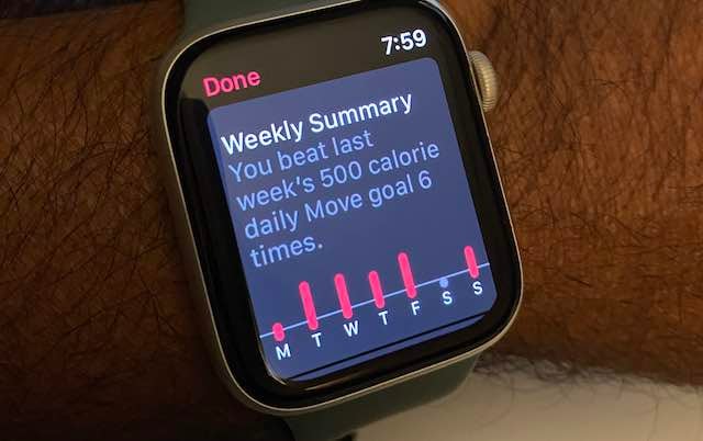Check Weekly Activity Summary on Apple Watch