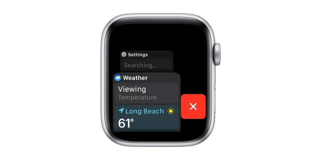 Apple Watch close an app