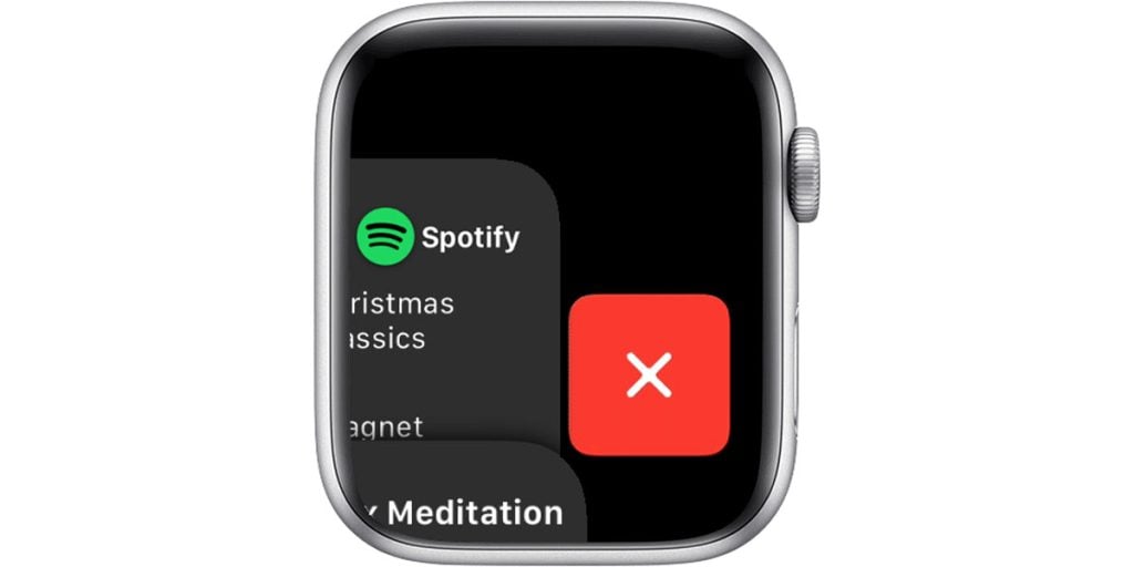 Close Spotify app on Apple Watch