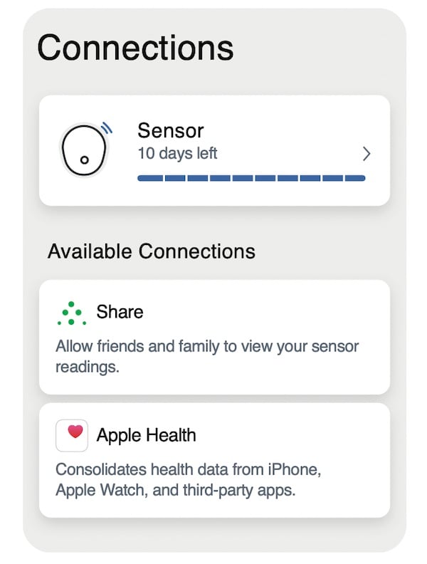 Dexcom connections and Apple Health Setup
