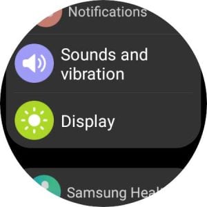 Samsung Galaxy Watch display settings