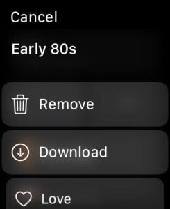 Apple Music app on Watch download a playlist