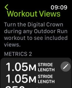 Apple Watch Workout app edit metrics or metrics 2