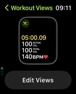 Apple Watch Workout app Edit Workout Views