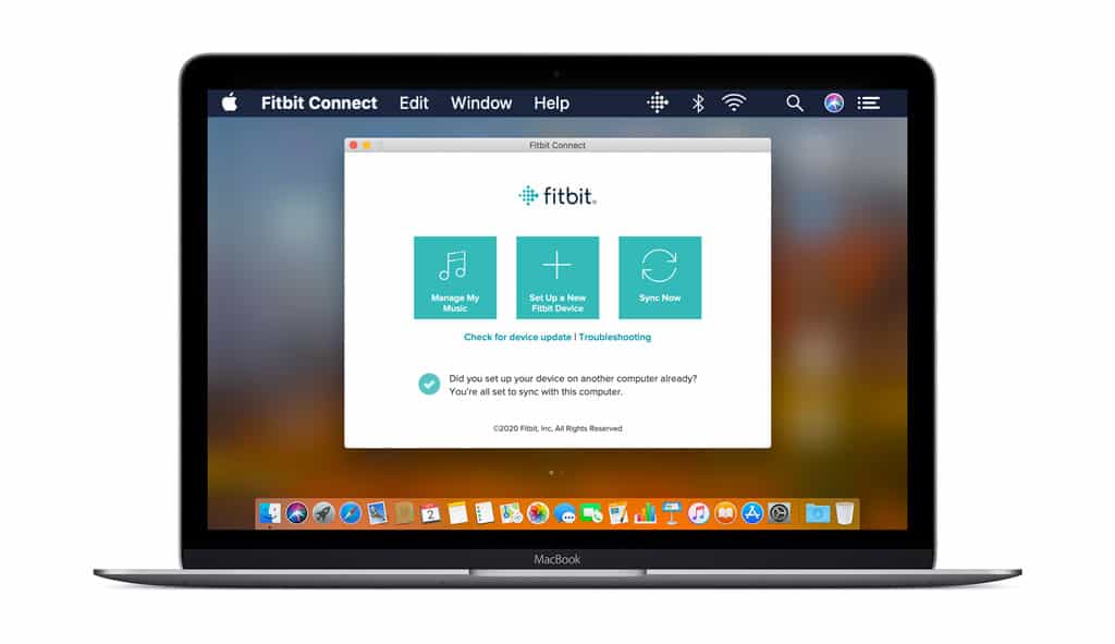 Fitbit to a Mac using Fitbit Connect 