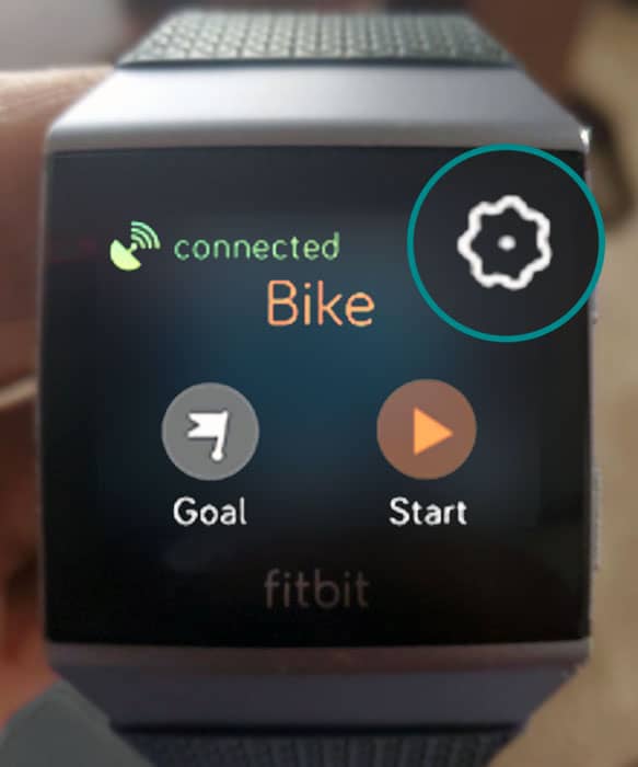 setting on Fitbit Ionic to disable or enable GPS in activity and exercise mode