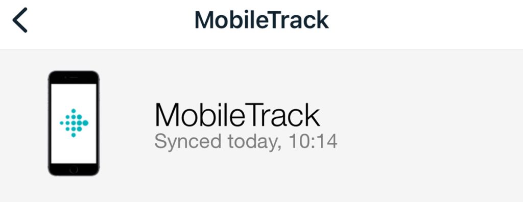 latest sync for Fitbit MobileTrack