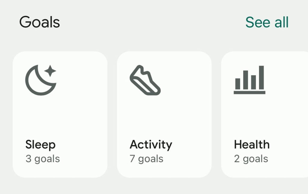Goals in the Fitbit app You tab