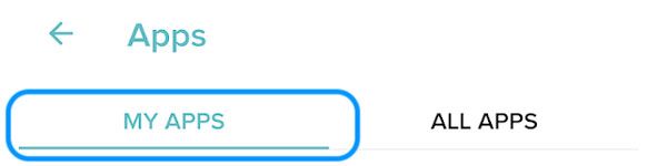 My apps tab in Fitbit app