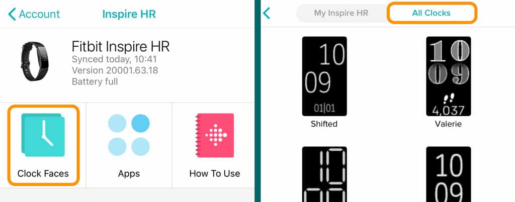 all clock faces for your Fitbit in the Fitbit app
