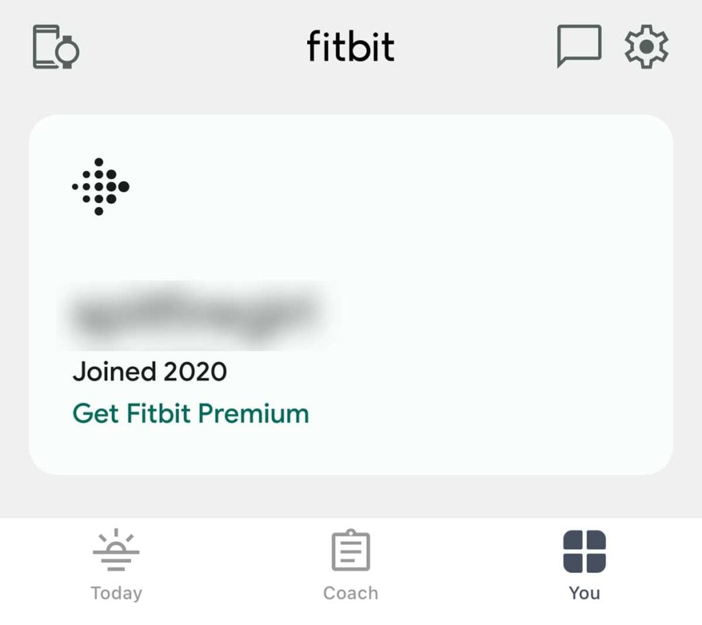 Username in the Fitbit app