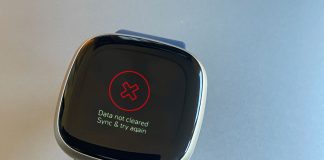 Fitbit smartwatch error data not cleared sync and try again