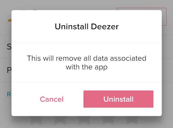 verify you want to remove an app from your Fitbit