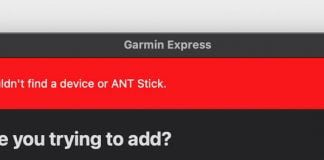 could not find a device in Garmin Express