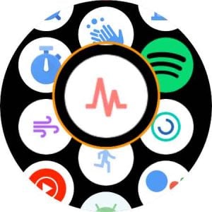 heart rate app for Google Fit on watch