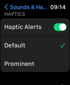 Apple Watch haptic alert settings