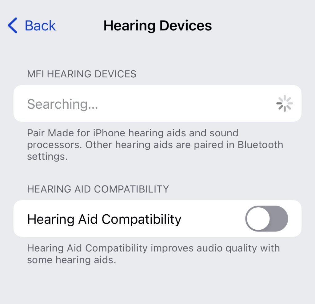 hearing accessibility settings