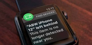 Apple Watch left behind notification