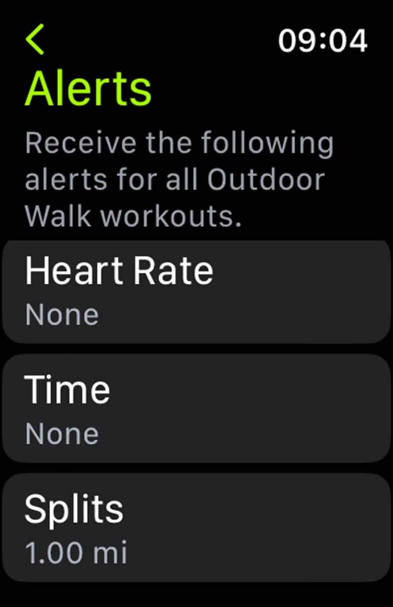 How to turn on or off Apple Watch Workout app alerts like splits, heart