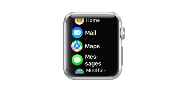 Apple Watch Maps app Mail app and Messages app