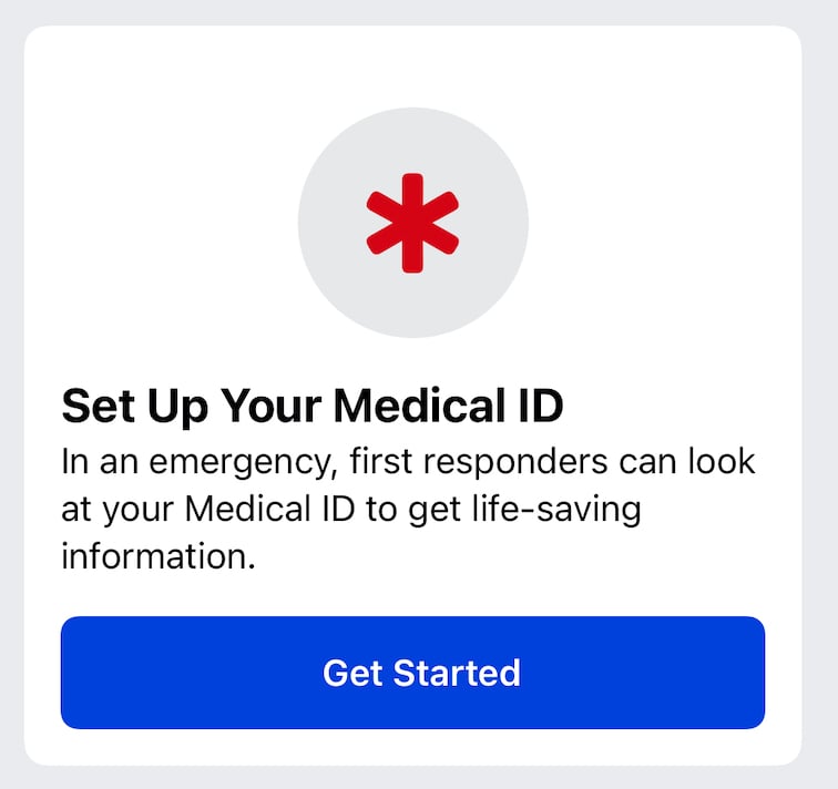 Medical ID Apple Watch iPhone