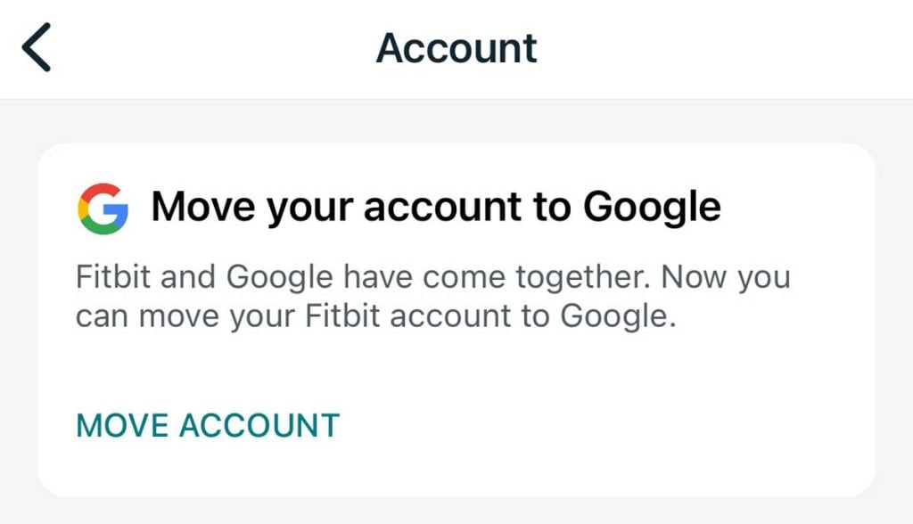 Migrate your Fitbit account to a Google Account notification