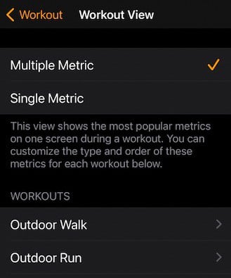 Displaying multiple metrics on Apple Watch