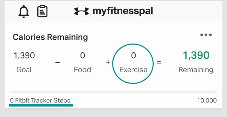 why does MyFitnessPal show 0 fitbit tracker steps and no calories