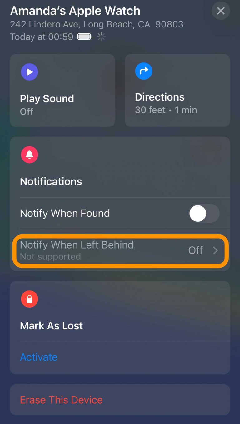 Notify when left behind notifications not working or showing up on