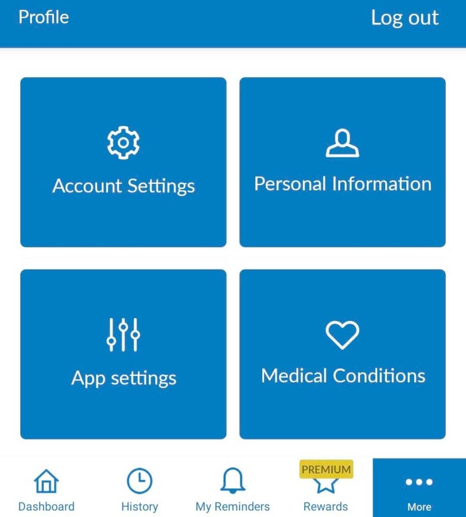 App Settings in Omron Connect app