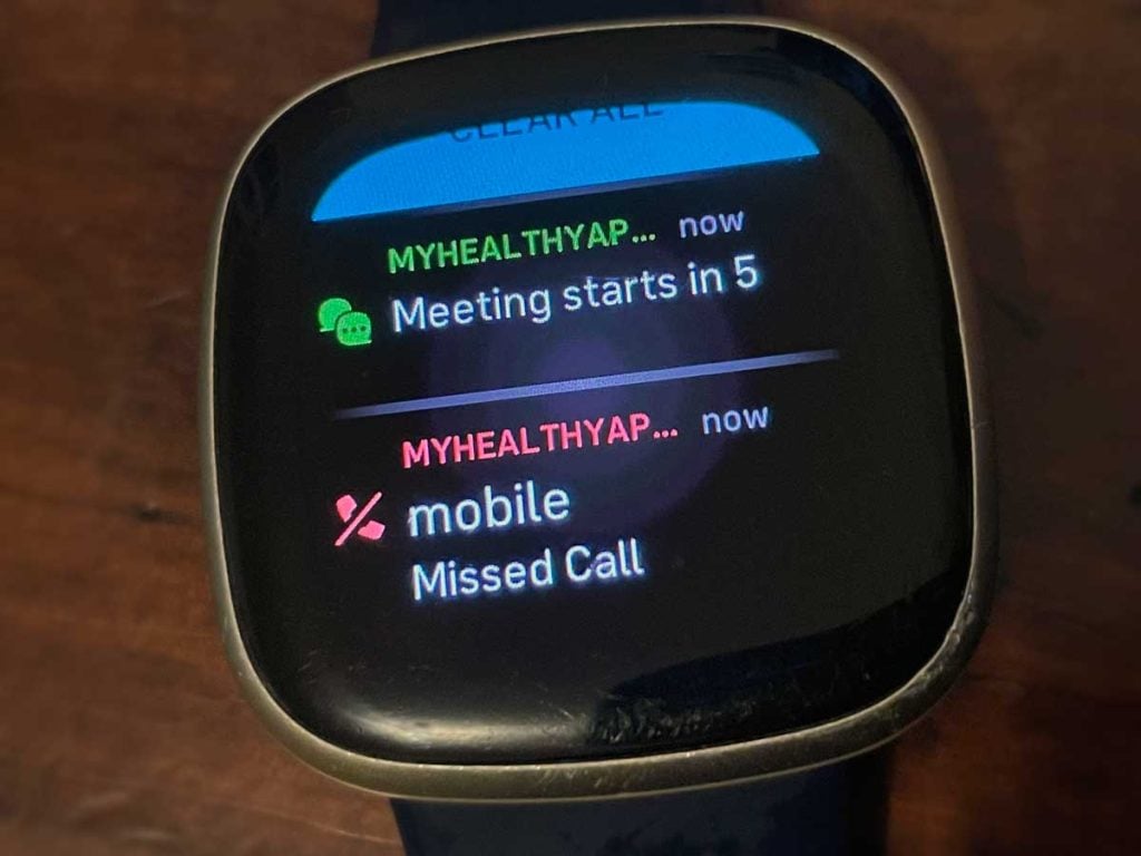 Fitbit phone and message notification