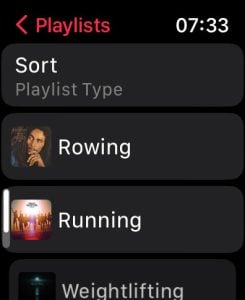 Apple Watch playlists